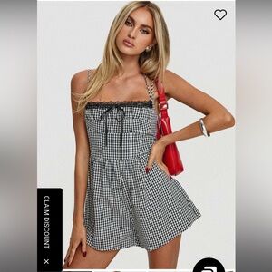 TRYNIA ROMPER BLACK / WHITE GINGHAM size US4